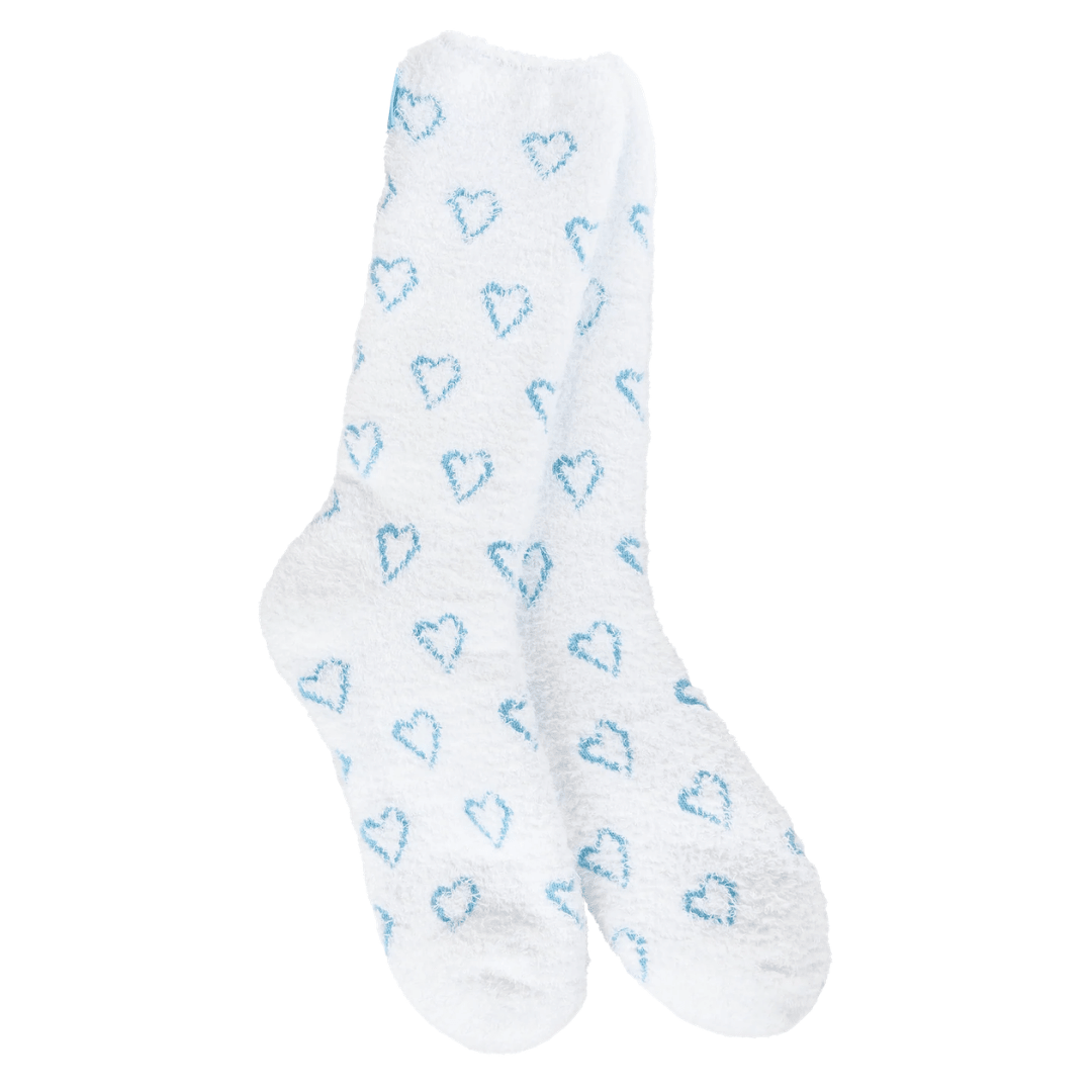 World's Softest Sock Cozy Crew - Blue Heart - World's Softest