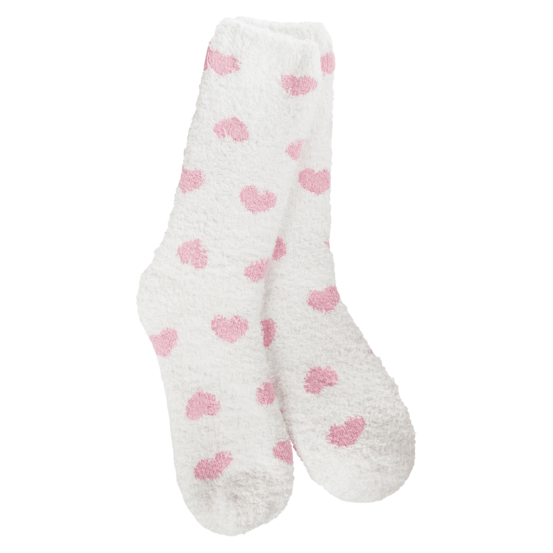 World's Softest Socks Spring Cozy Crew - Up/Down Heart - World's Softest