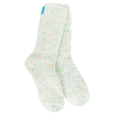 World's Softest Socks Spring Cozy Crew - White Confetti - World's Softest