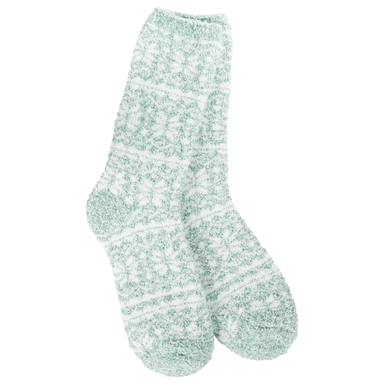 World's Softest Winter Crew Socks - Fair Isle Green - World's Softest
