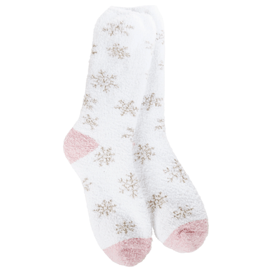 World's Softest Winter Shimmer Crew Socks - White - World's Softest