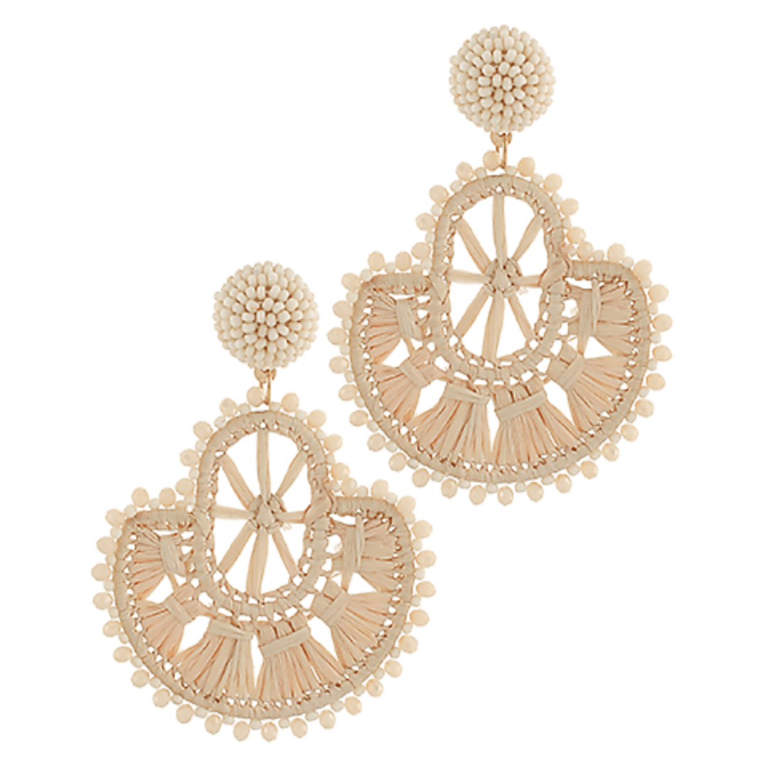 Woven Fan Earrings - Golden Stella