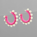 Wrapped Raffia and Pearl Hoops - Golden Stella