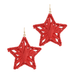 Wrapped Raffia Star Shape Earrings - Golden Stella