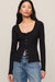 Z Supply Albany Waffle Button Up Top- Black - Z Supply