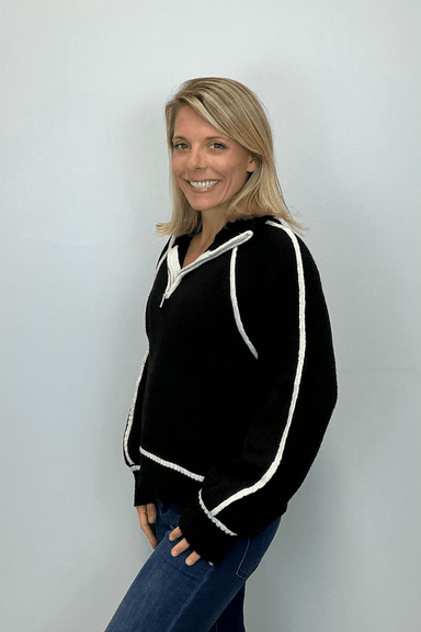 Z Supply Alps Half Zip Sweater - Black - Z Supply