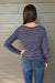 Z Supply Andie Striped Henley Top In Oxford Blue - Z Supply