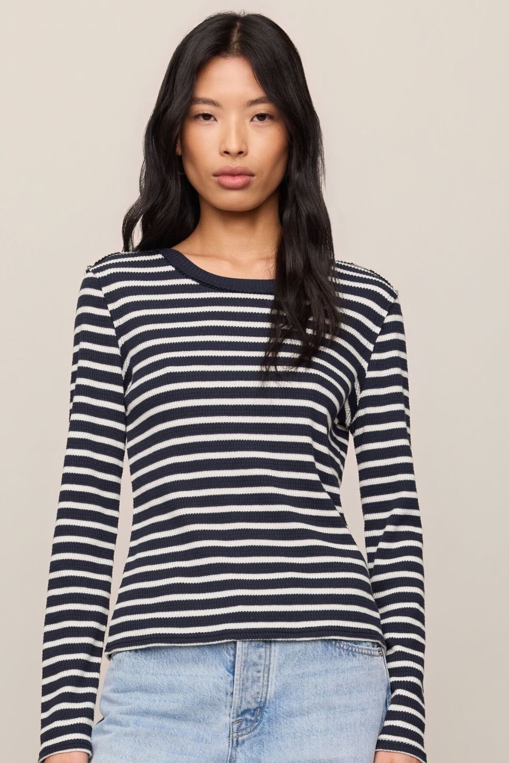 Z Supply Arlet Striped Thermal Top- Eclipse - Z Supply