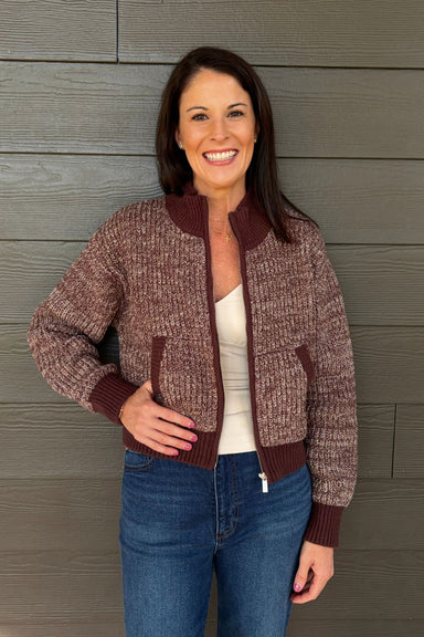 Z Supply Ashford Zip Cardigan In Cocoa Bean - Z Supply