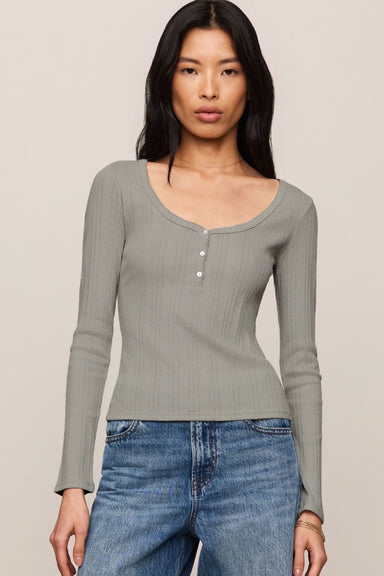 Z Supply Audri Scalloped Top- Aqua Cloud - Z Supply
