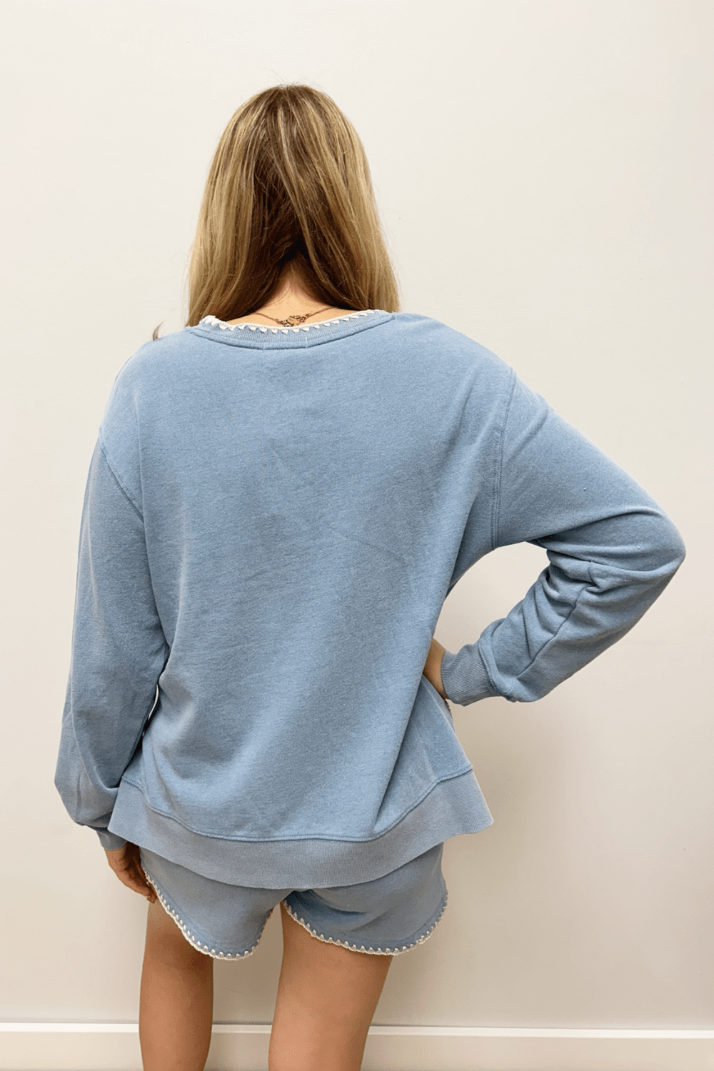 Z Supply Cam Knit Denim Whipstitch Top - Z Supply