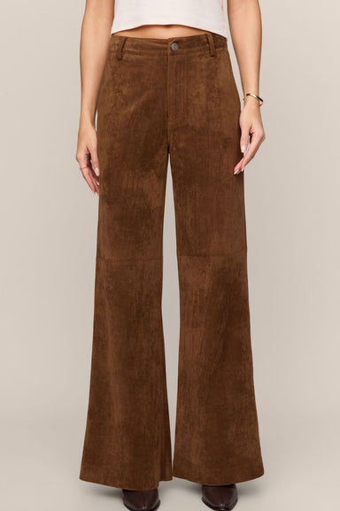 Z Supply Cecile Mid Rise Wide Leg Pant- Saddle Suede - Z Supply