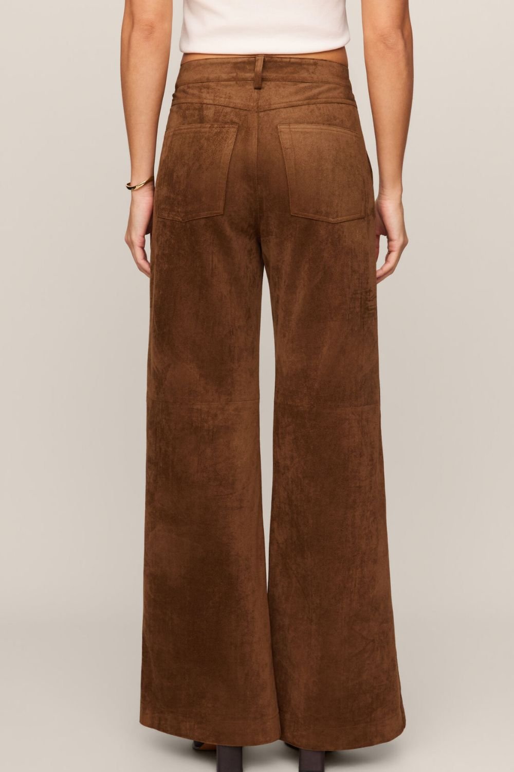 Z Supply Cecile Mid Rise Wide Leg Pant- Saddle Suede - Z Supply