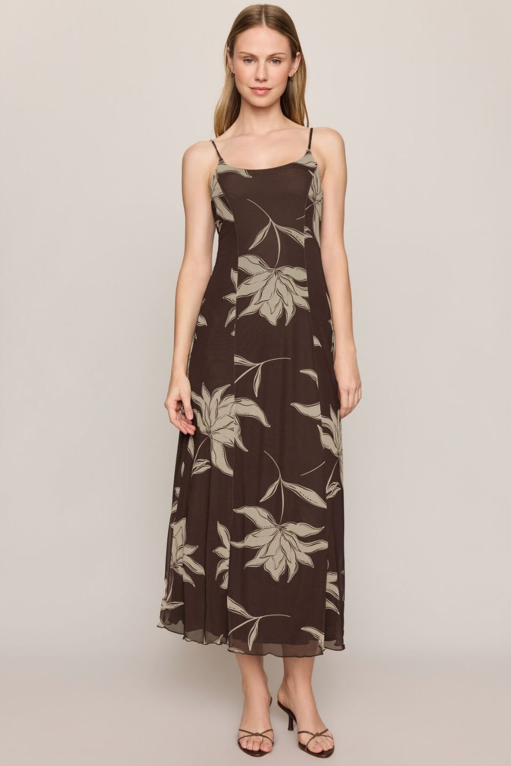 Z Supply Charisma Floral Midi Dress- Dark Chocolate - Z Supply
