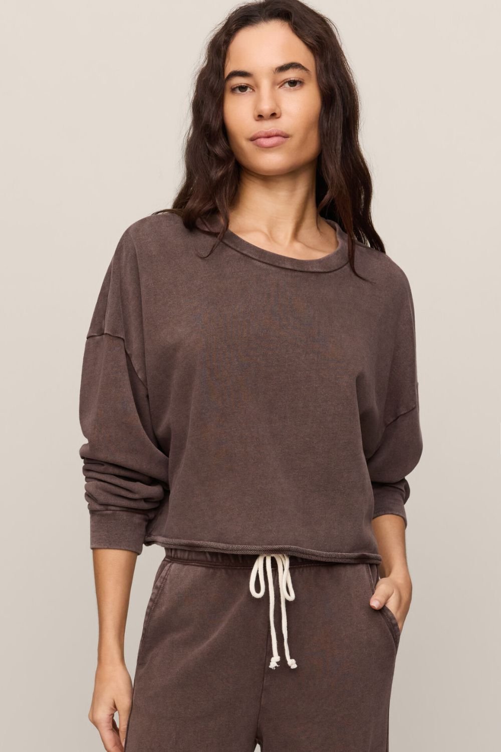Z Supply Circuit Sweatshirt- Dark Chocolate - Z Supply