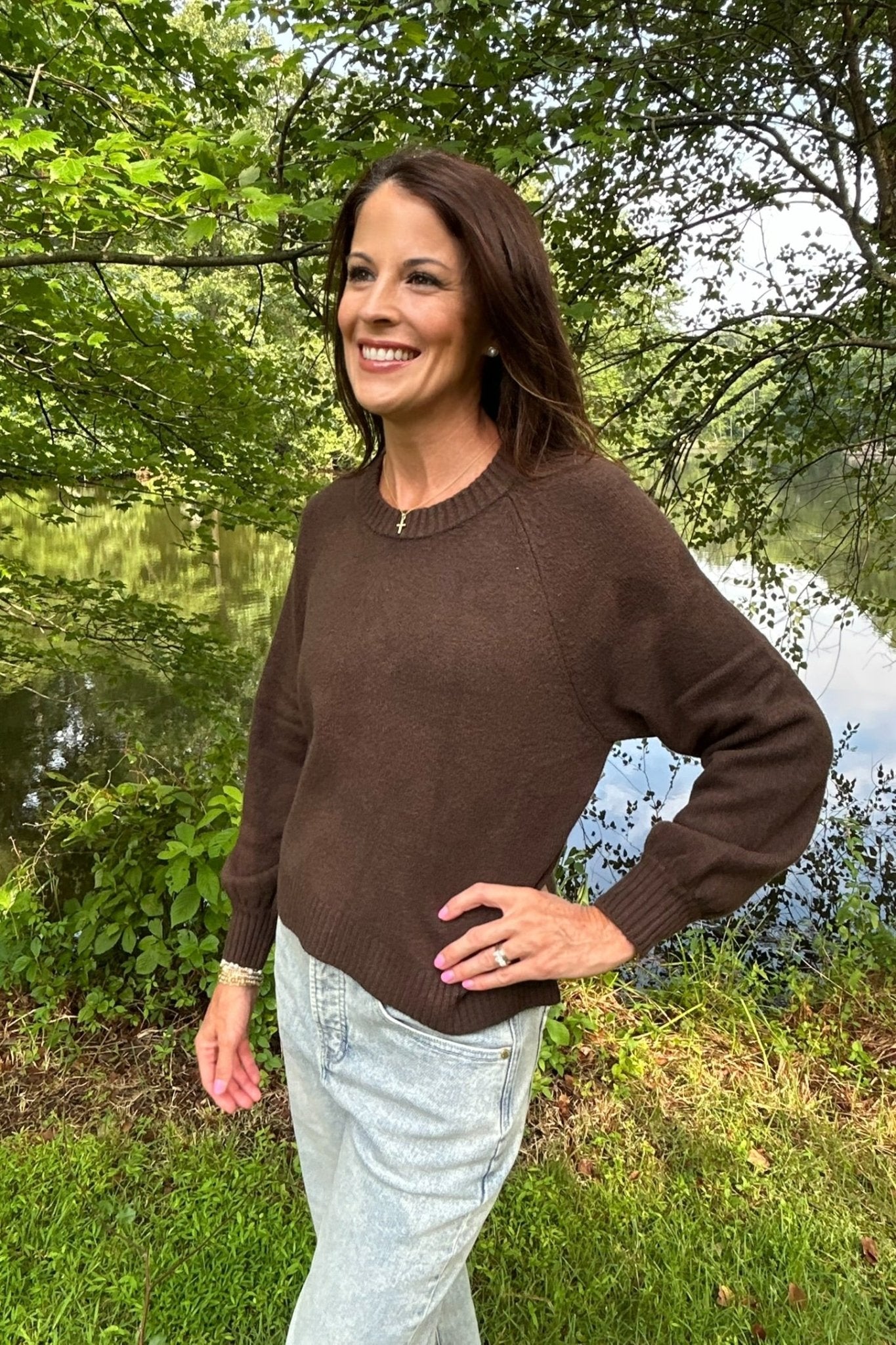 Z Supply Coming Up Sweater- Dark Chocolate - Z Supply