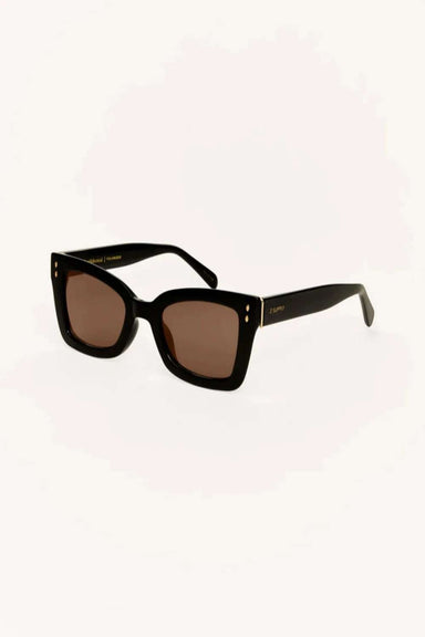 Z Supply Confidential Sunglasses - Polished Black/Brown - Z Supply