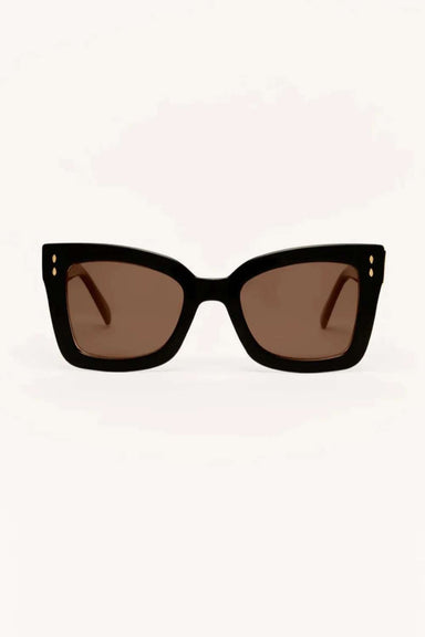 Z Supply Confidential Sunglasses - Polished Black/Brown - Z Supply