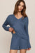 Z Supply Courtney Long Sleeve Top- True Navy - Z Supply