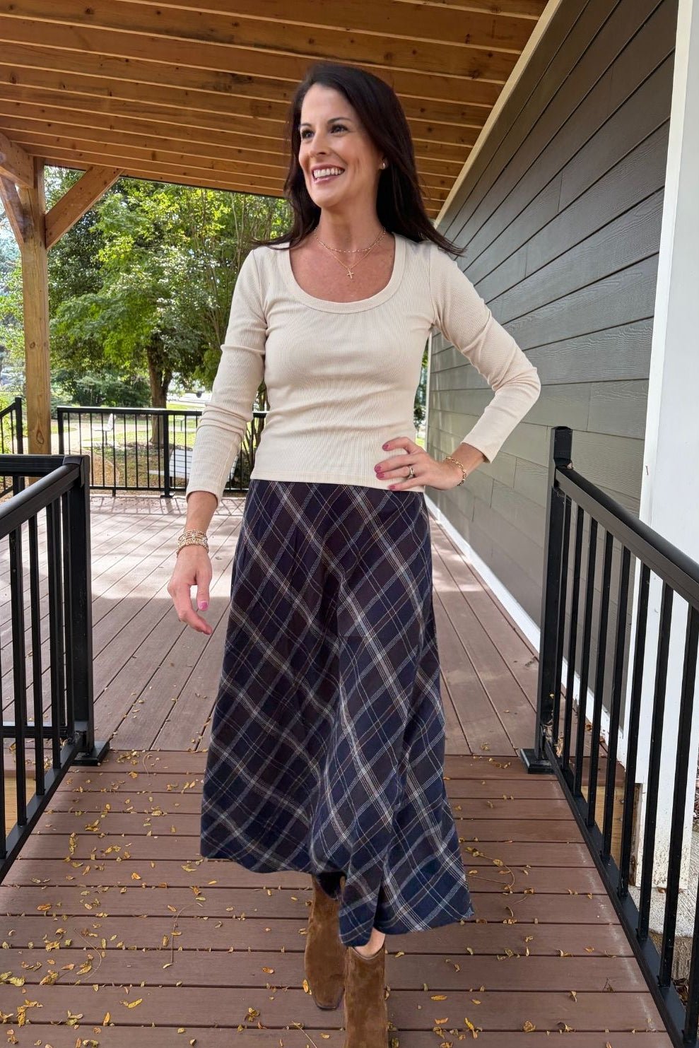 Z Supply Crestview Plaid Skirt In Eclipse - Z Supply