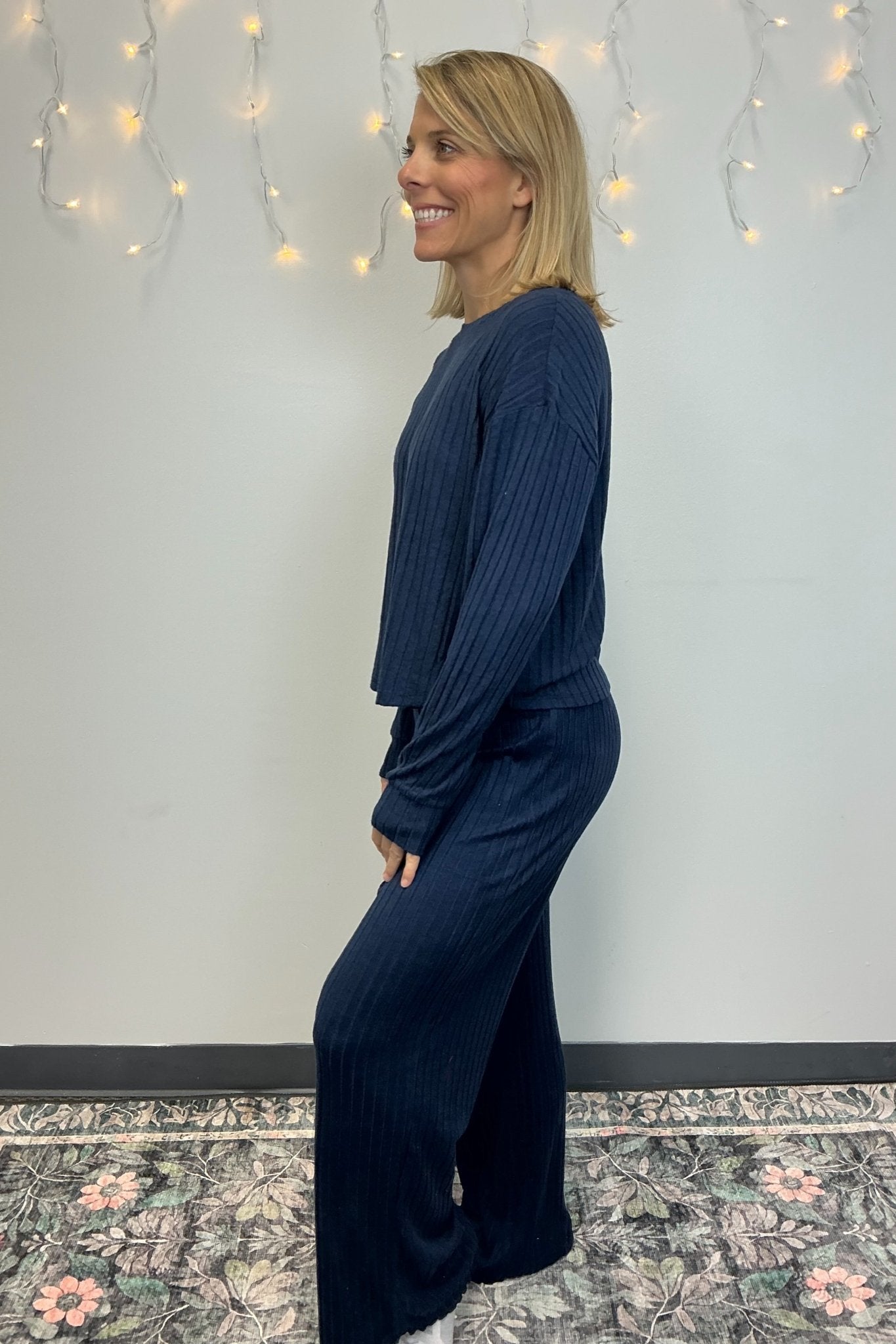 Z Supply Elfie Rib Long Sleeve Top - Blue Sapphire - Z Supply