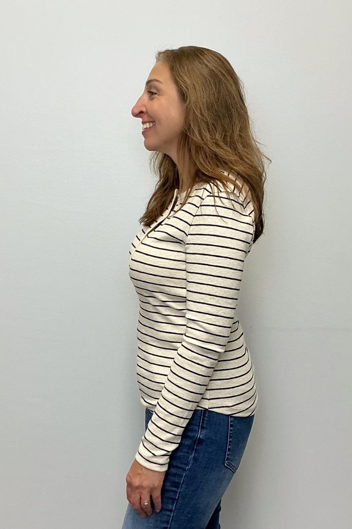 Z Supply Eve Stripe Henley Long Sleeve - Z Supply