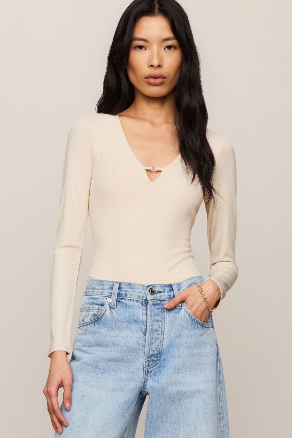 Z Supply Ginger Bodysuit- Chalk - Z Supply