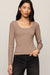 Z Supply Greyson Scoop Long Sleeve Tee- Heather Ash - Z Supply