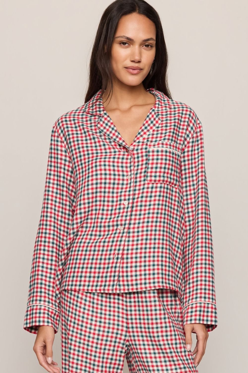 Z Supply Jolly Gingham PJ Top In Ruby Red - Z Supply