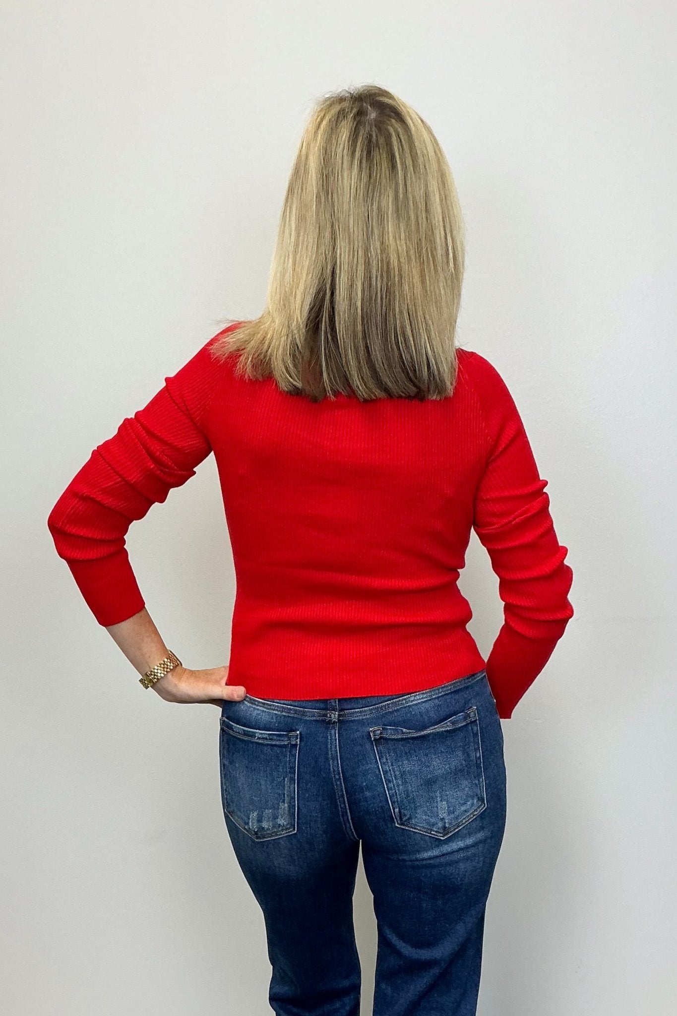 Z Supply Jovy Sweater Top - Festive Red - Z Supply
