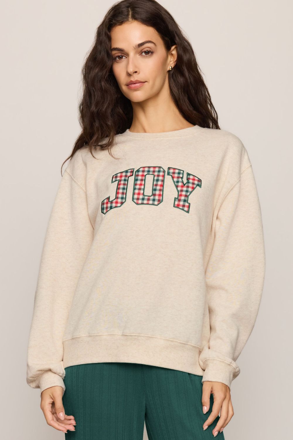 Z Supply Joy Holiday Sweatshirt In Light Oatmeal Heather - Z Supply