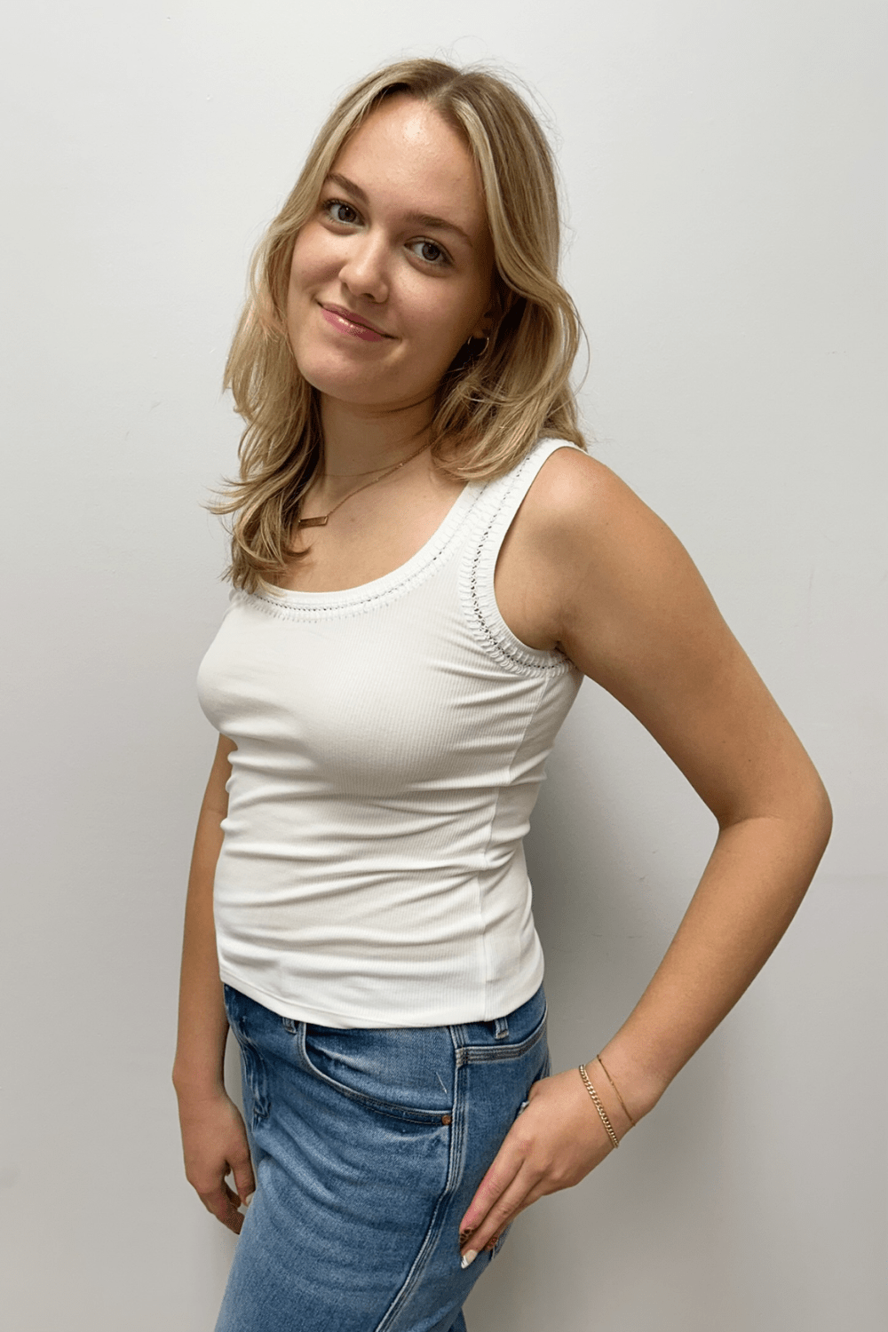 Z Supply Larkin Embroidered Tank- White - Z Supply