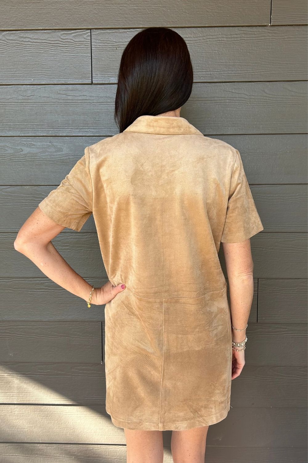 Z Supply Leone Suede Mini Dress- Light Sand - Z Supply