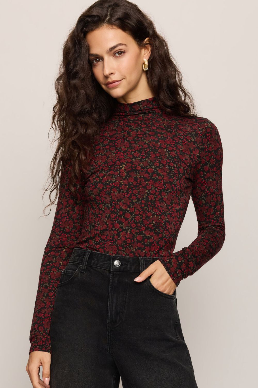 Z Supply Lira Dani Ditsy Top In Red Dahlia - Z Supply