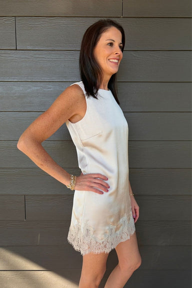 Z Supply Meadow Muse Lace Mini Dress In Frosted Pearl - Z Supply