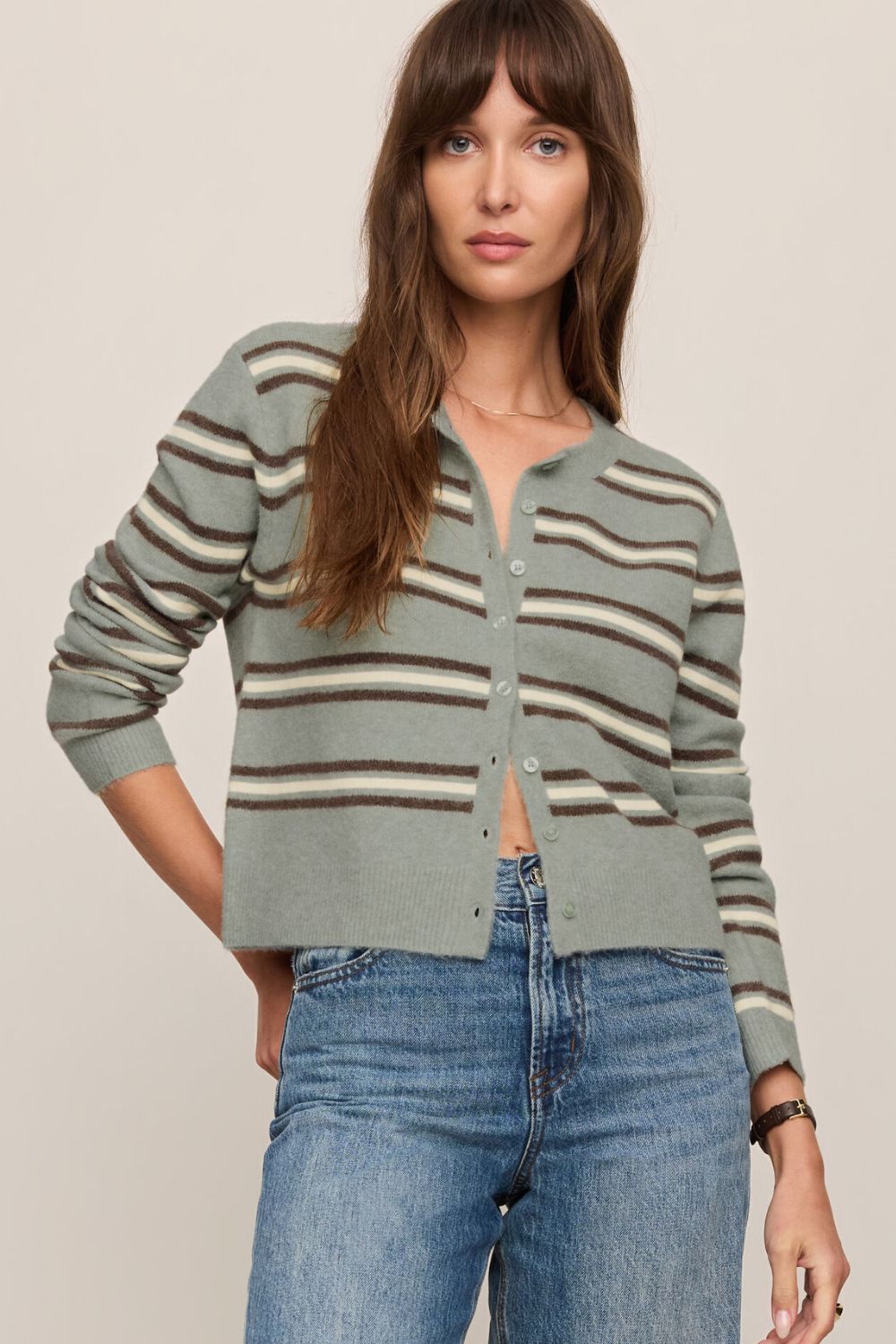 Z Supply Medina Striped Cardigan- Aqua Cloud - Z Supply