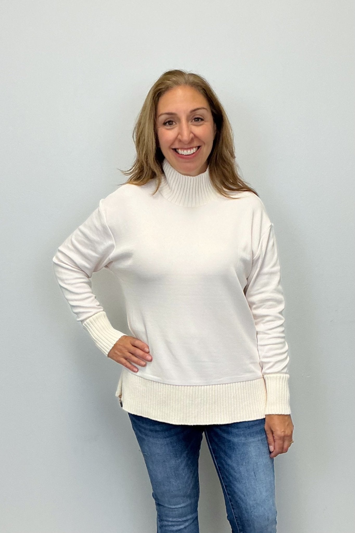 Z Supply Sable Rib Sweatshirt - Warm White - Z Supply