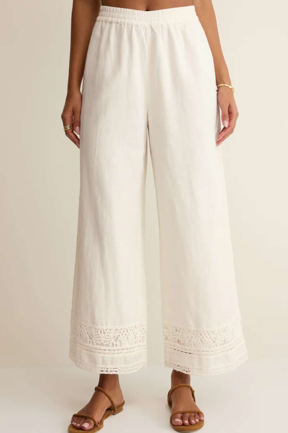 Z Supply Scout Emb Pant - White - Z Supply