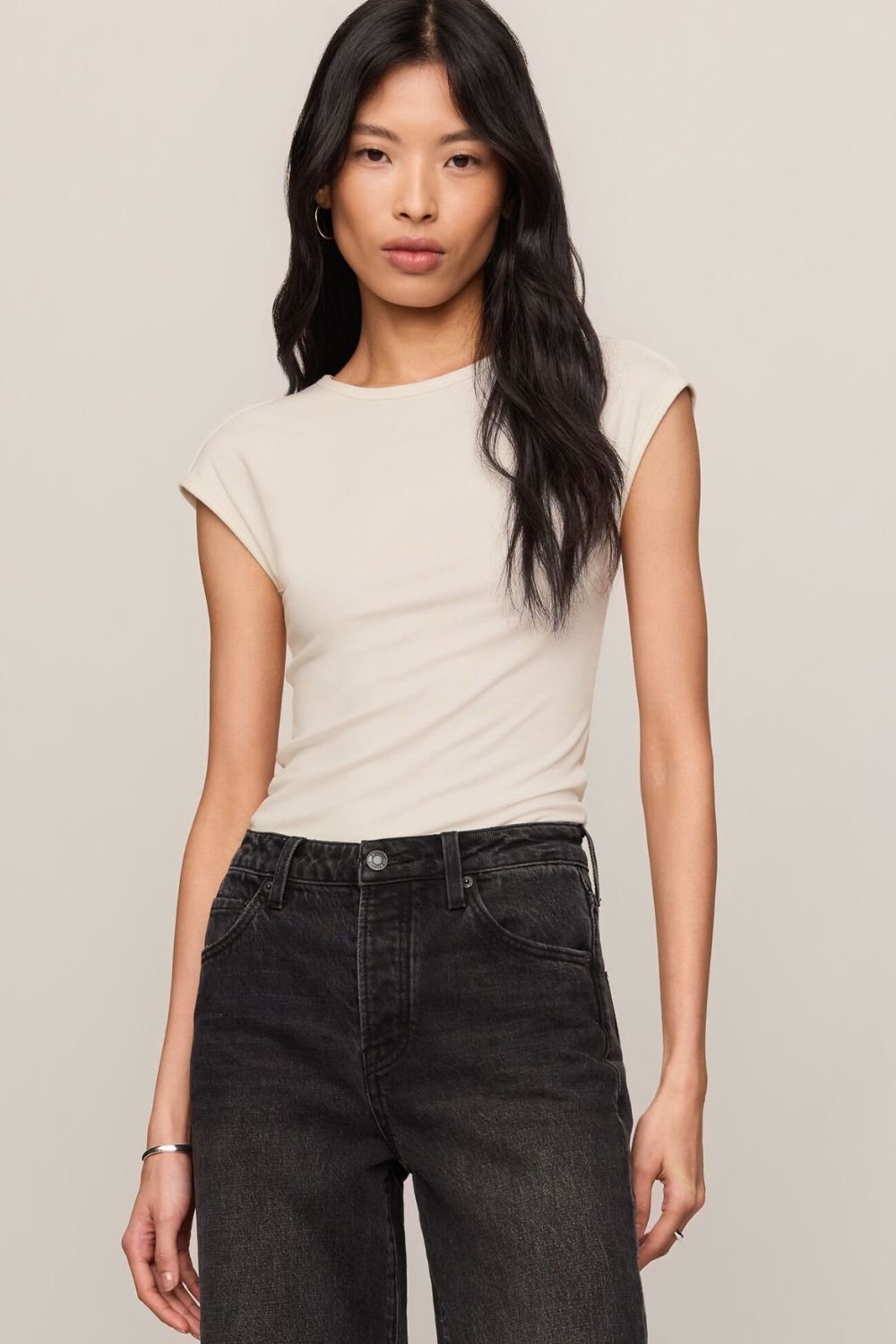 Z Supply Soft Trace Second Skin Top- Cloud - Z Supply
