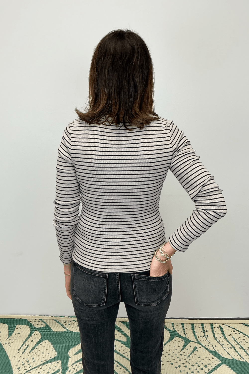 Z Supply Stella Stripe Henley - Heather Taupe - Z Supply