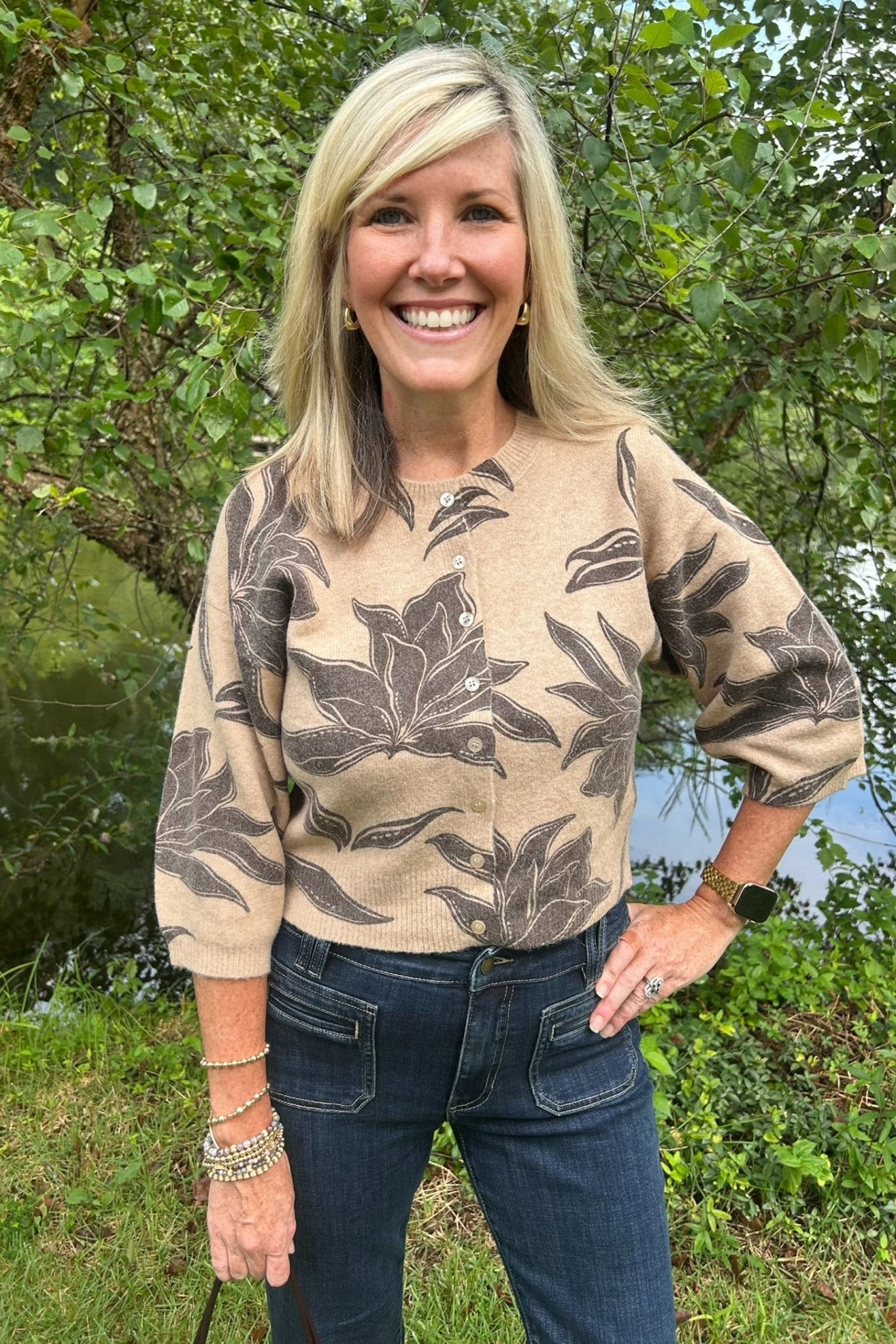 Z Supply Valor Floral Cardigan- Soft Ecru - Z Supply