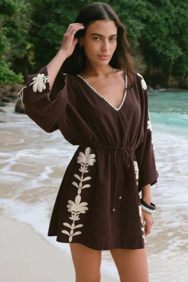 Z Supply Whispering Palms Cover Up - Chocolate Cherry - Z Supply