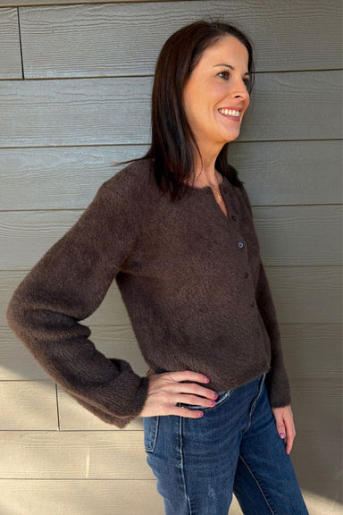 Z Supply Winterglow Fluffy Cardigan In Cocoa Bean - Z Supply