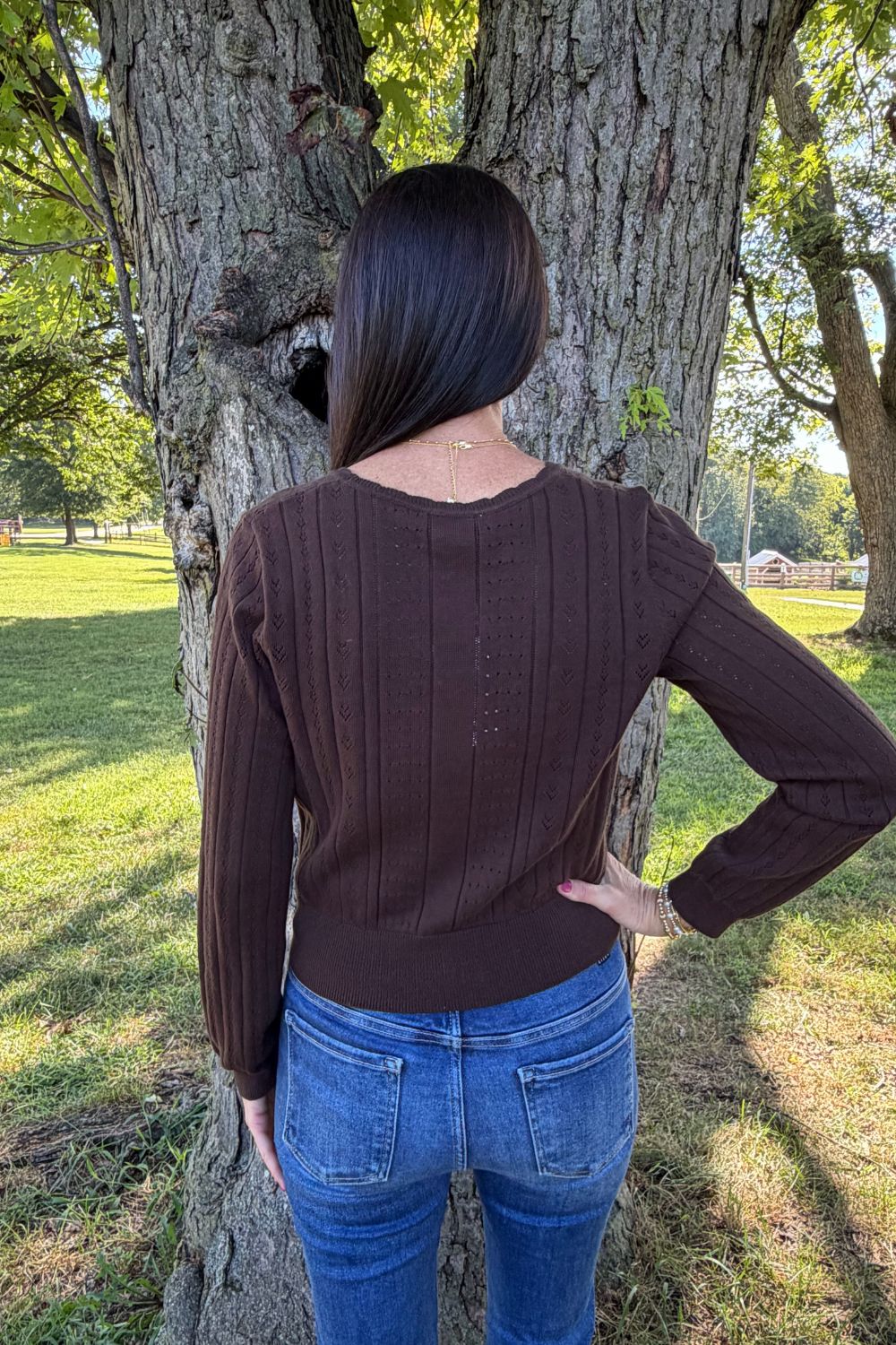 Zoe and Claire Sweater In Brown - Zoe and Claire