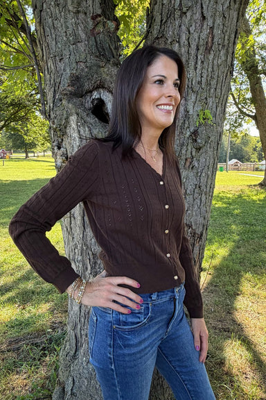 Zoe and Claire Sweater In Brown - Zoe and Claire
