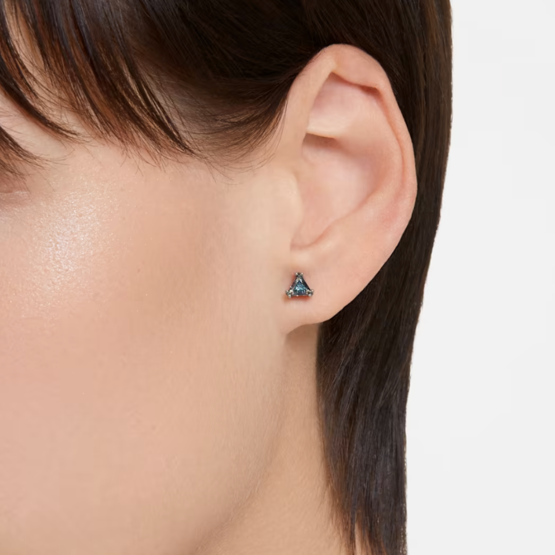 Swarovski Stilla Stud Earrings - Gray/Rhodium