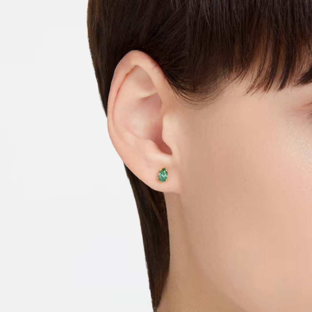 Swarovski Stilla Stud Earrings - Green/Gold