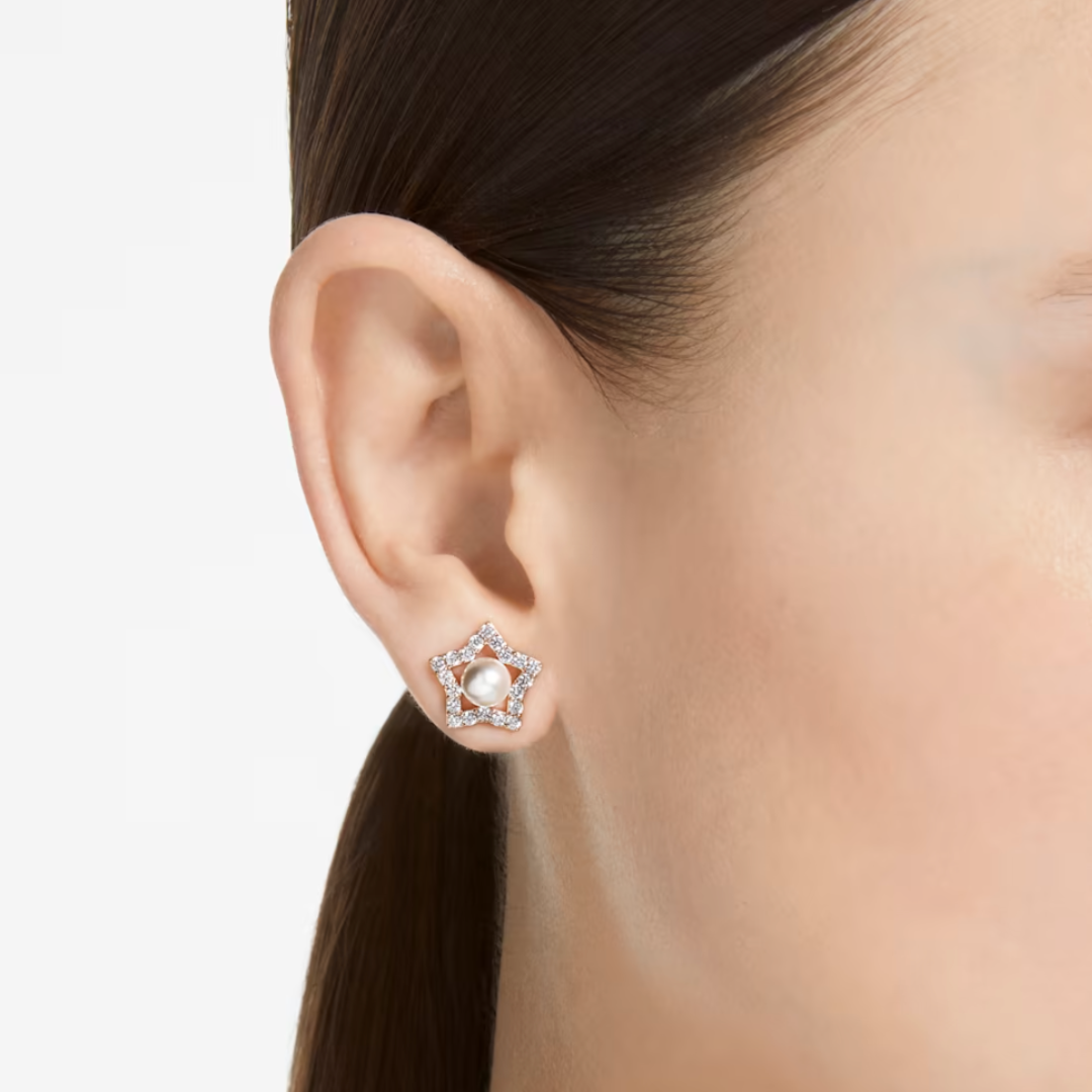 Buy HAUTE CURRY Classy Rose Gold Stud Earrings Wuth American Diamond |  Shoppers Stop