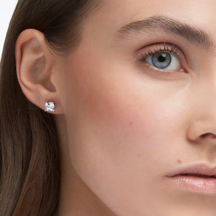 Swarovski Attract Square Cut Earrings - Rhodium