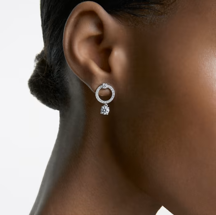 Swarovski Attract Circle Hoop Earrings - Rhodium